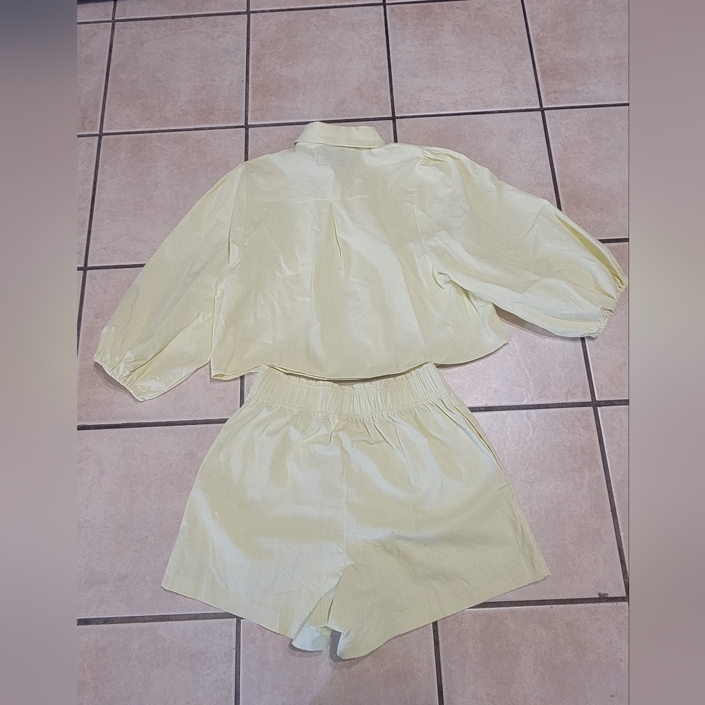 Yellow Women's Shorts Set - Picture 2 of 5